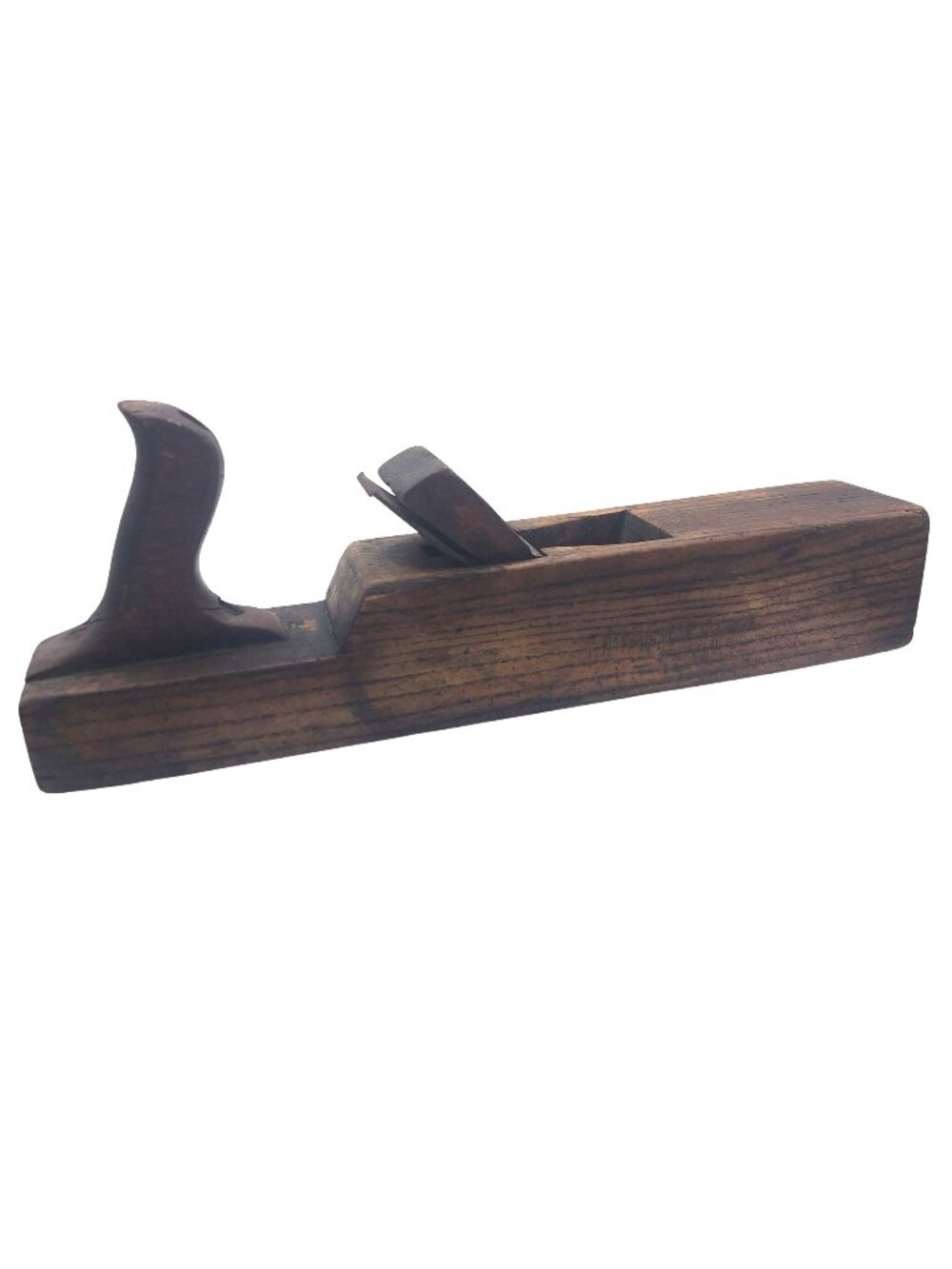 Wooden Smoothing Hand Plane Rustic Carpentry Wood Working Tool Antique 1800s